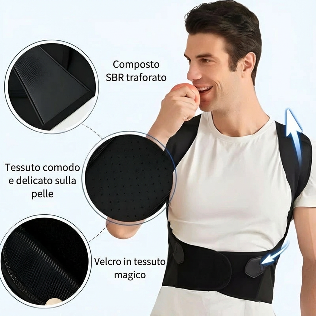 KIT Premium 2x1 : Fascia Correttore Posturale + Stimolatore Neuromuscolare Terapia Correttiva Schiena MAX Pro™