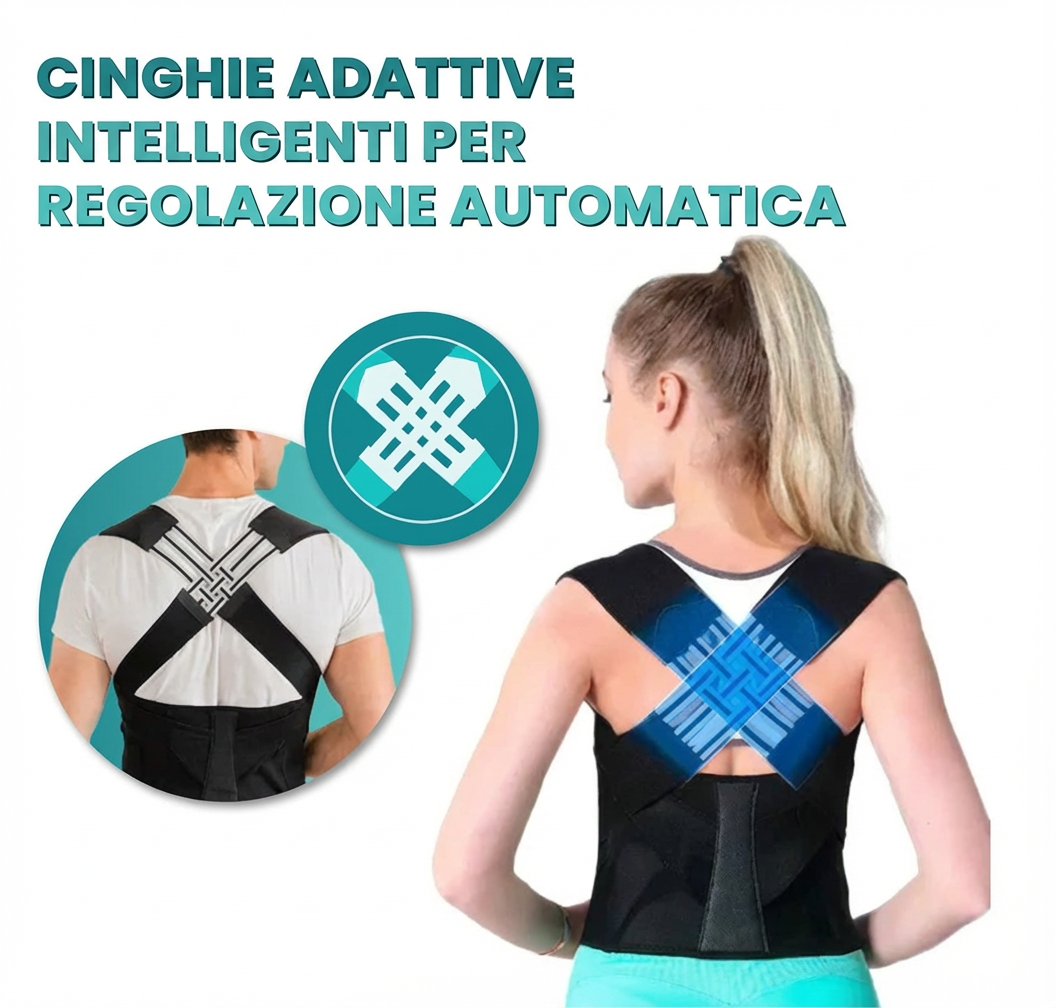 KIT Premium 2x1 : Fascia Correttore Posturale + Stimolatore Neuromuscolare Terapia Correttiva Schiena MAX Pro™